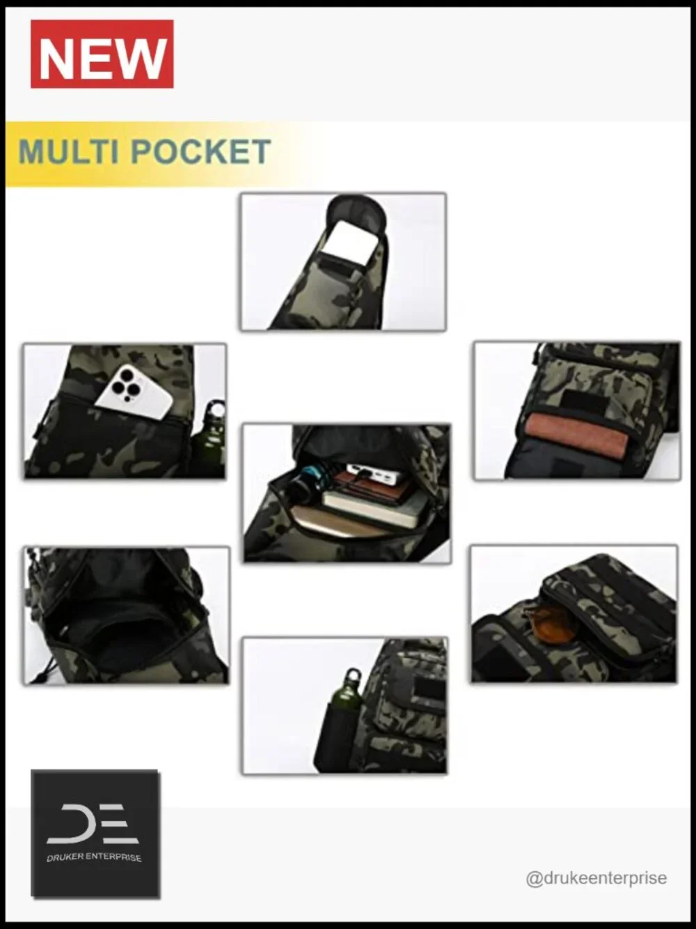 Tactical Shoulder Bag 1000D MOLLE Military Backpack Daypack Chest Pack